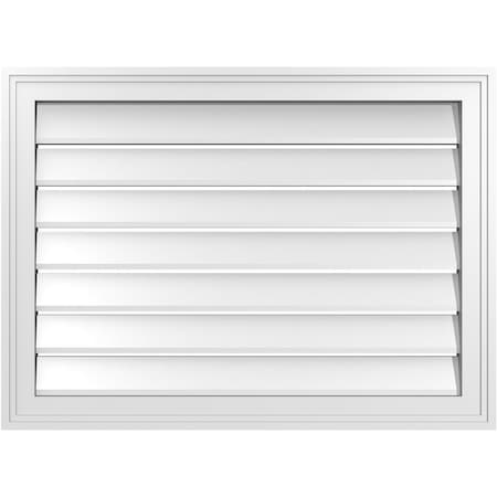 Ekena Millwork Vertical Surface Mount PVC Gable Vent: Functional, w/ 2"W x 1-1/2"P Brickmould Frame, 30"W x 22"H GVPVE30X2202SF